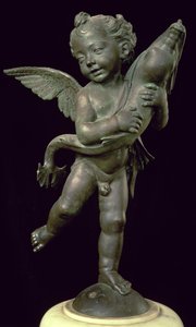 Putto med en delfin, 1565 (bronse)